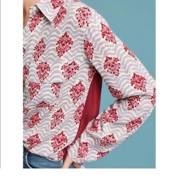 2 FOR $15 | Porridge By Anthropologie Long Sleeve Lightweight Boho Shirt XS - Picture 2 of 5